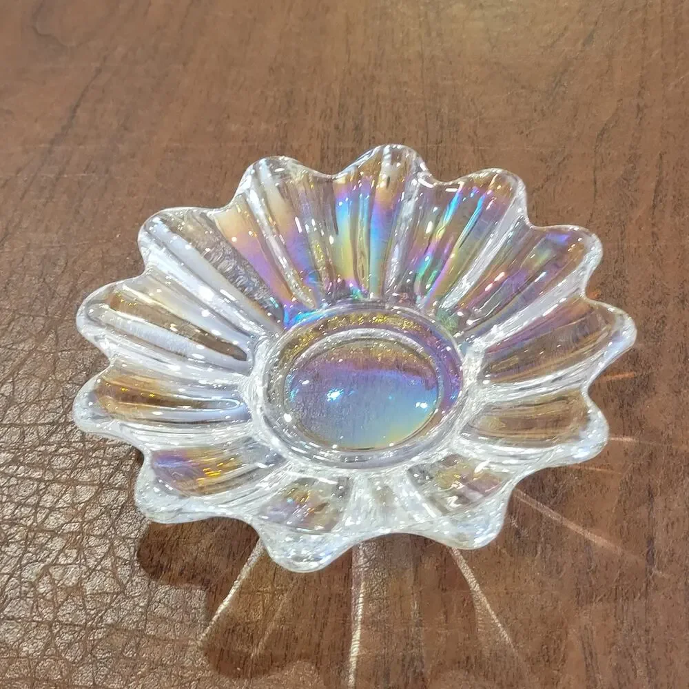 Vintage Federal Glass Celestial Iridescent bowl 6inches diameter starburst